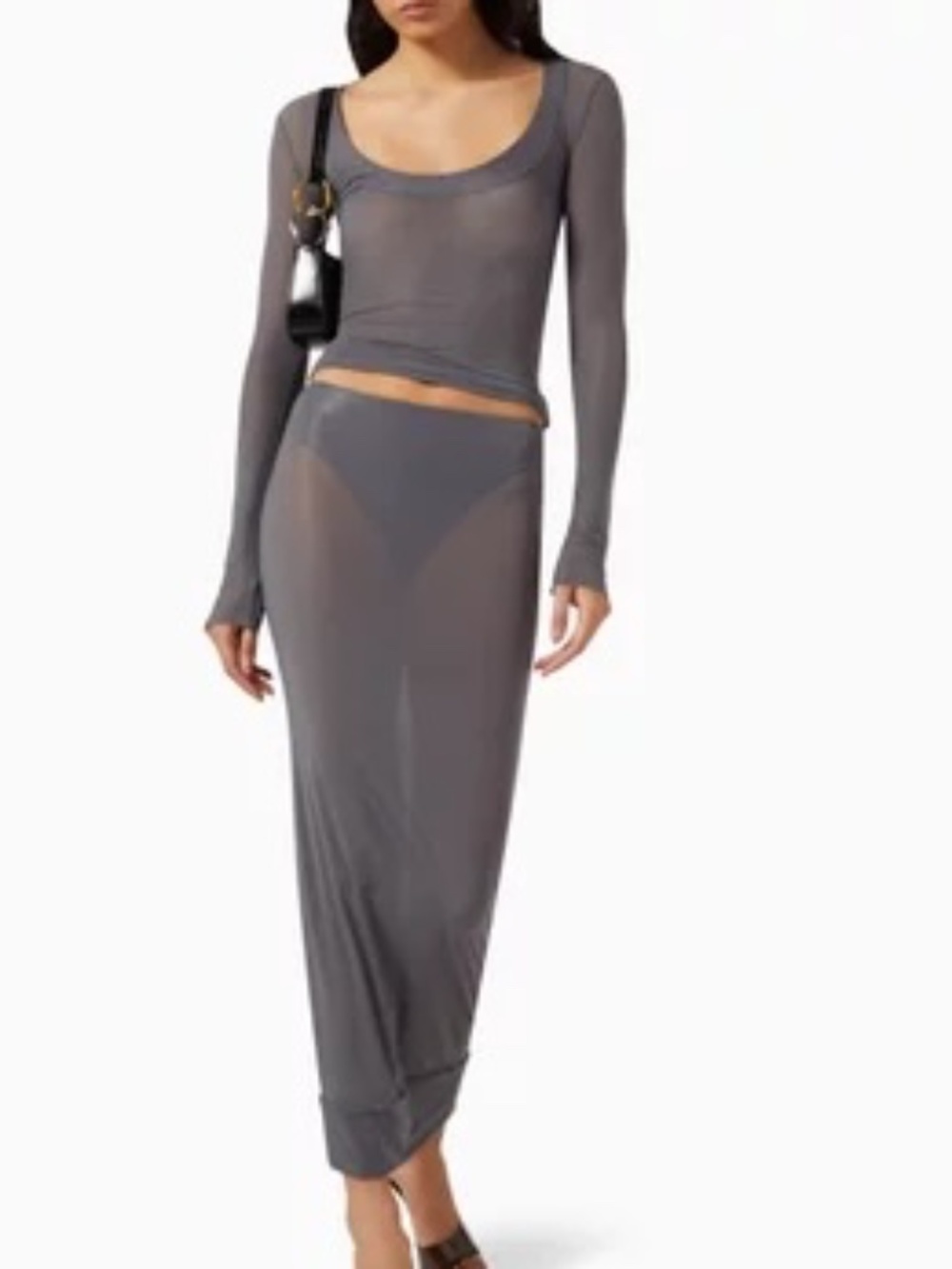 Maygel Coronel Milo & Jagua Grey Bodycon Top & Skirt